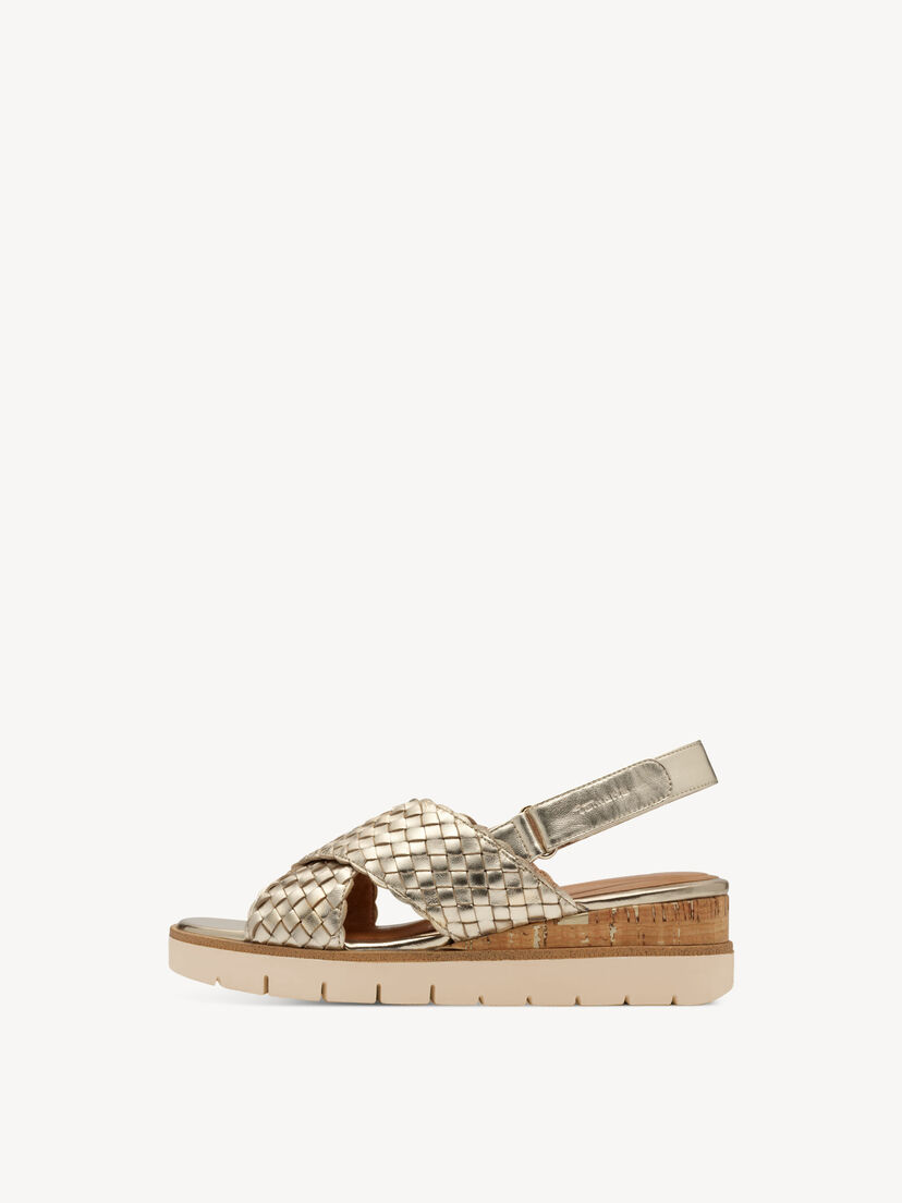 Leren Sandaaltje - goud, LIGHT GOLD, hi-res