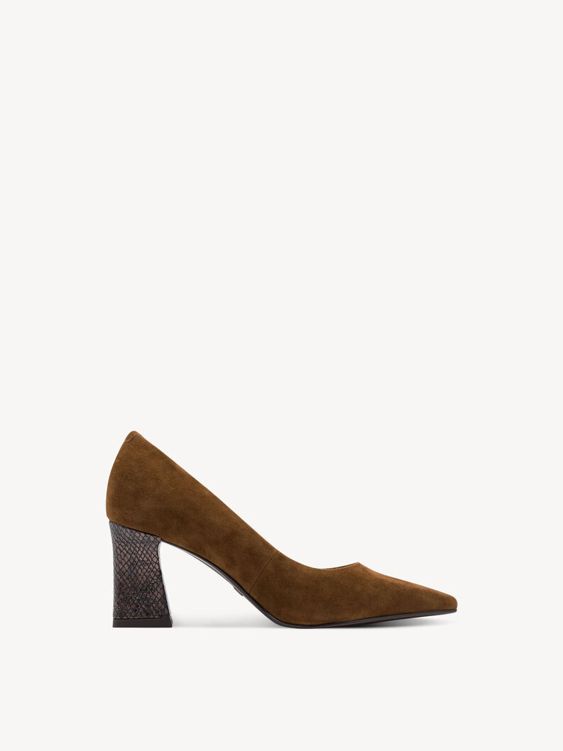Escarpin en cuir - marron, COGNAC COMB, hi-res