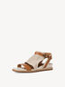 Leather Heeled sandal - white, IVORY/NUT, hi-res