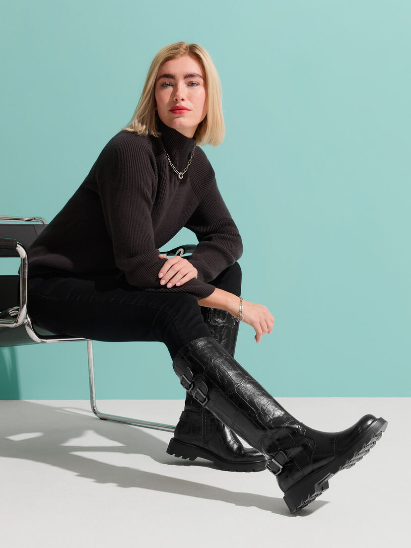 Laarzen - zwart, BLACK CROCO, hi-res