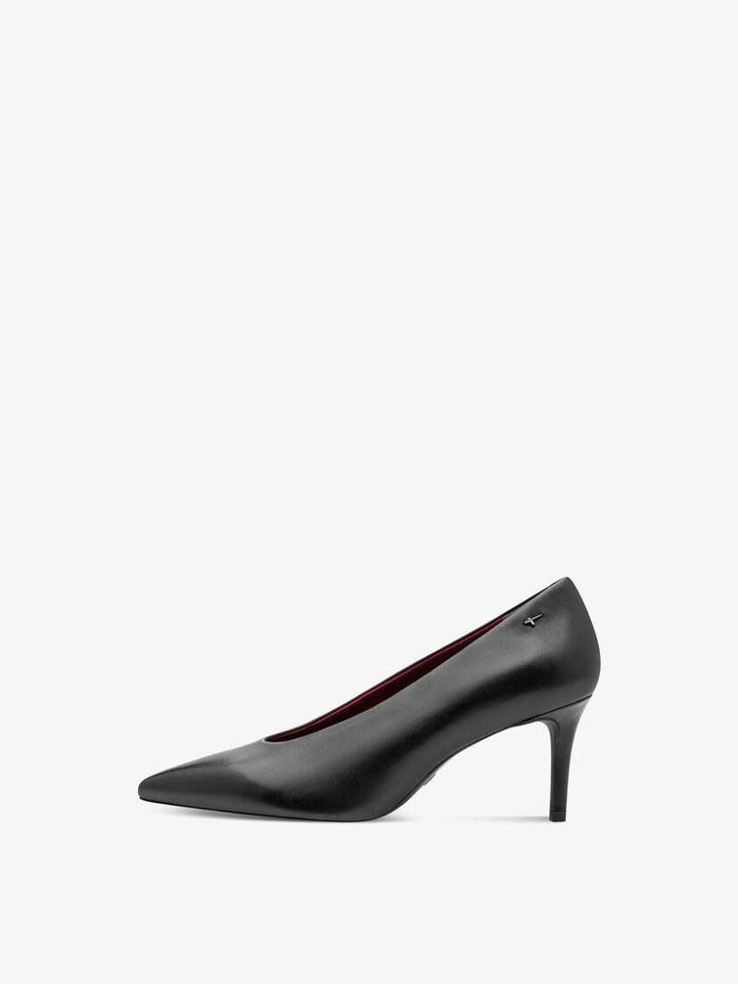 Leren Pumps - zwart, BLACK LEATHER, hi-res