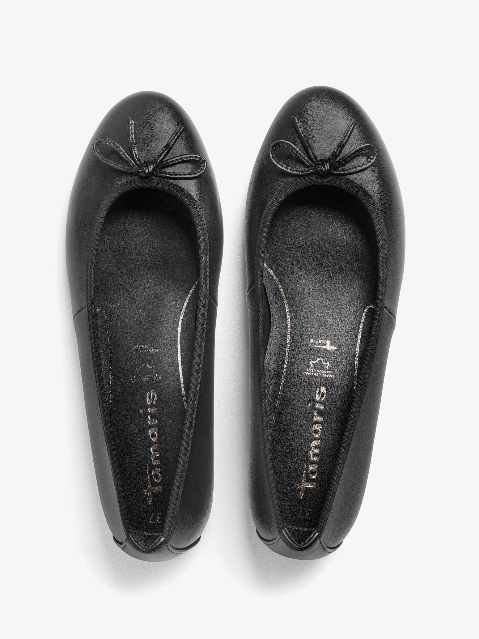 Leren Ballerina - zwart 1-22116-41-001: Tamaris Ballerina's online kopen!