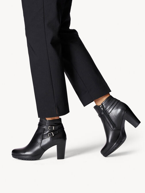 Stiefelette, BLACK LEATHER, hi-res