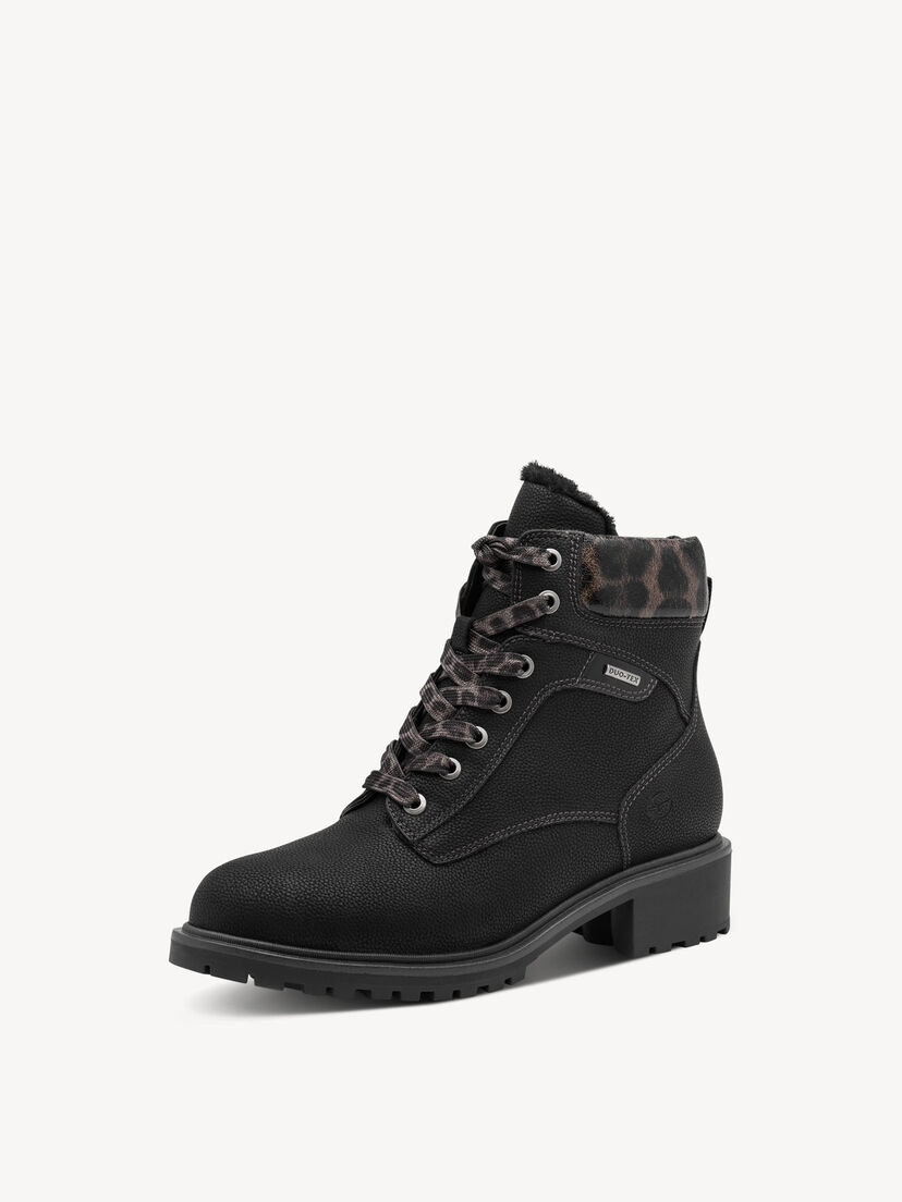 Enkellaarsje - zwart warme voering, BLACK, hi-res
