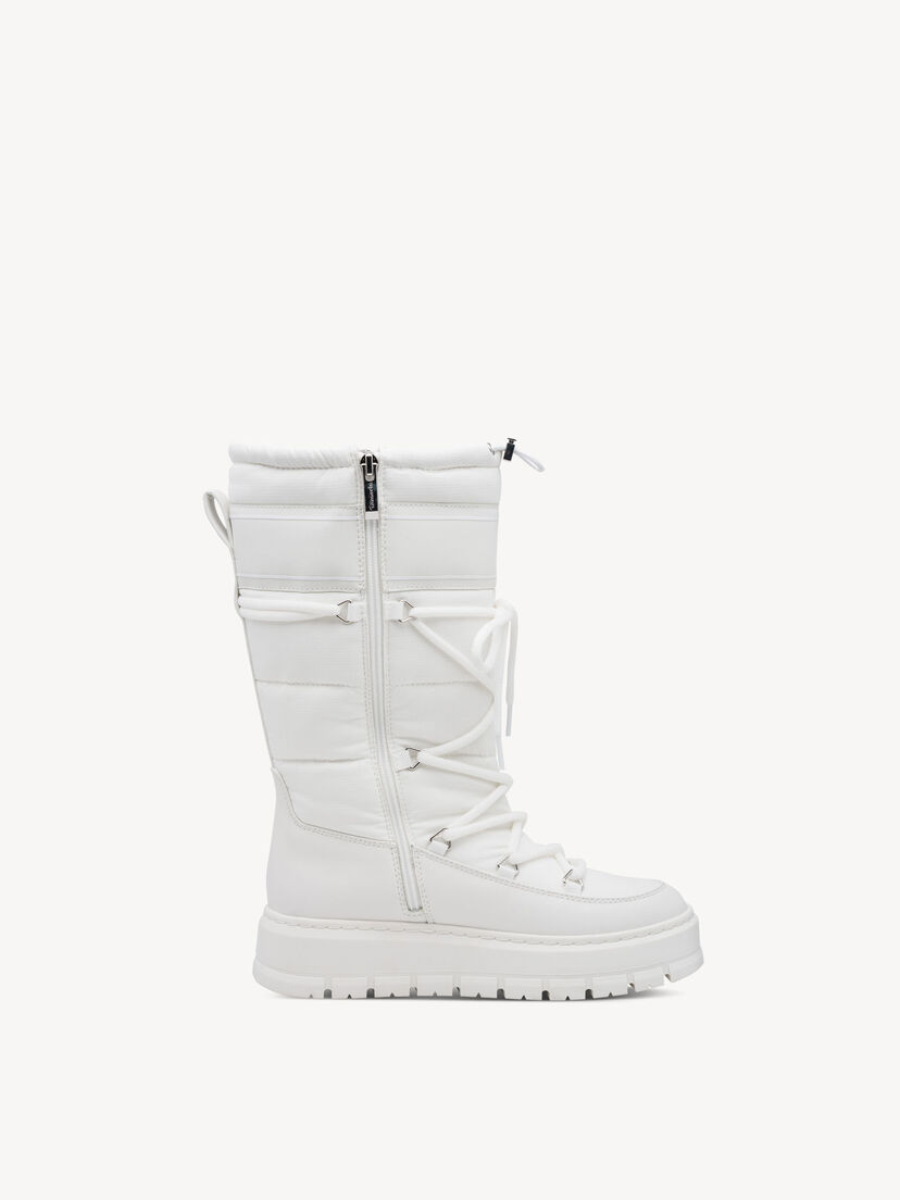 Enkellaarsje - wit warme voering, WHITE, hi-res
