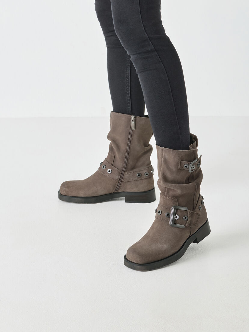 Leren Enkellaarsje - beige, TAUPE, hi-res