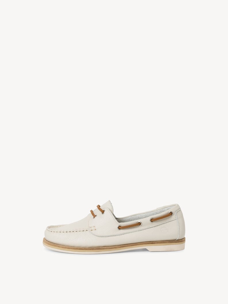 Leather Moccasin - white, OFFWHITE LEA, hi-res
