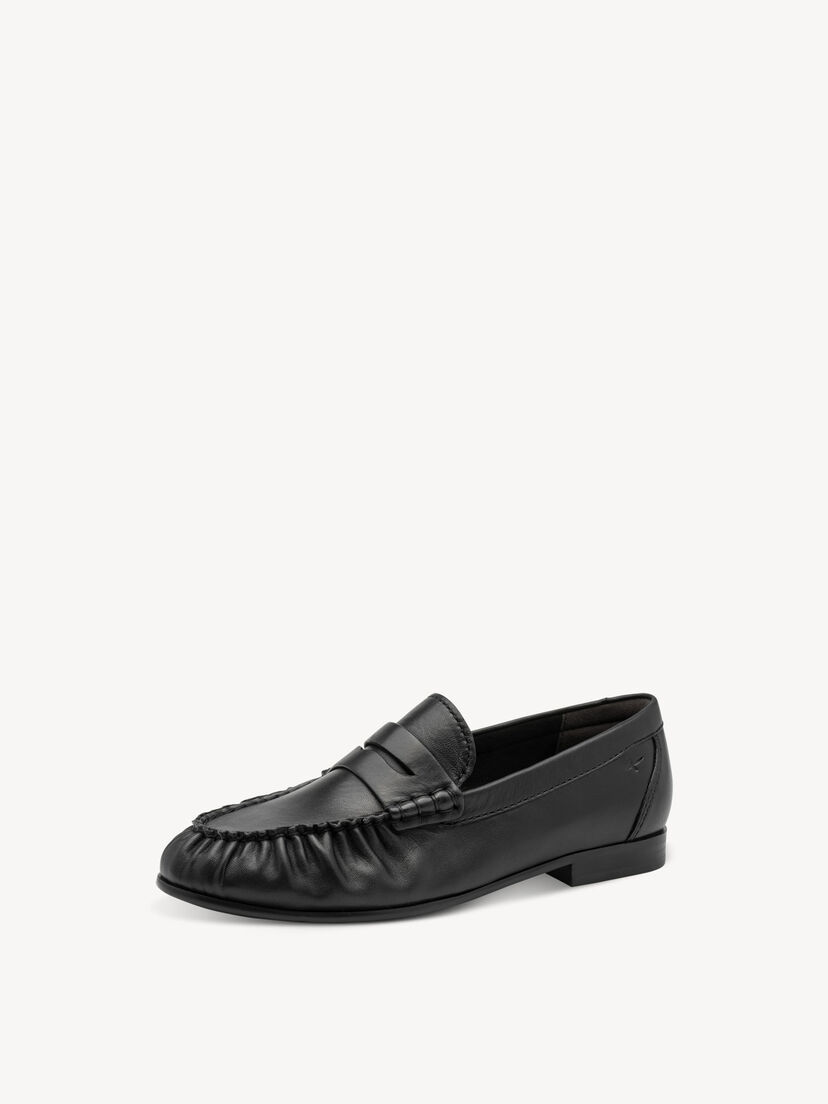 Leren Instappers - zwart, BLACK LEATHER, hi-res