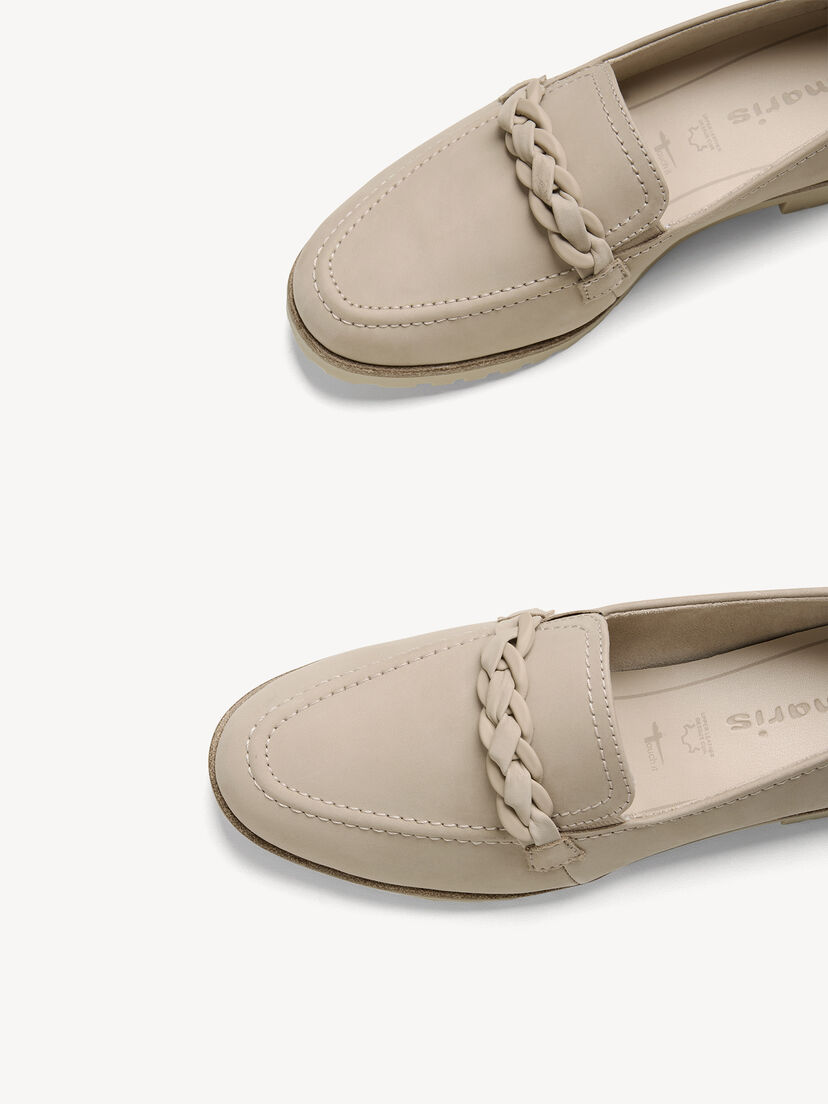 Leren Instappers - beige, TAUPE, hi-res