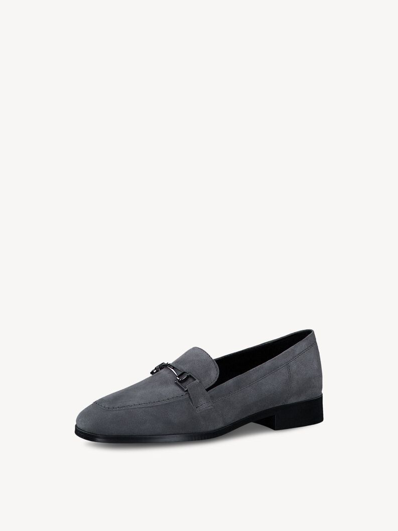 Slipper en cuir - gris, GREY, hi-res