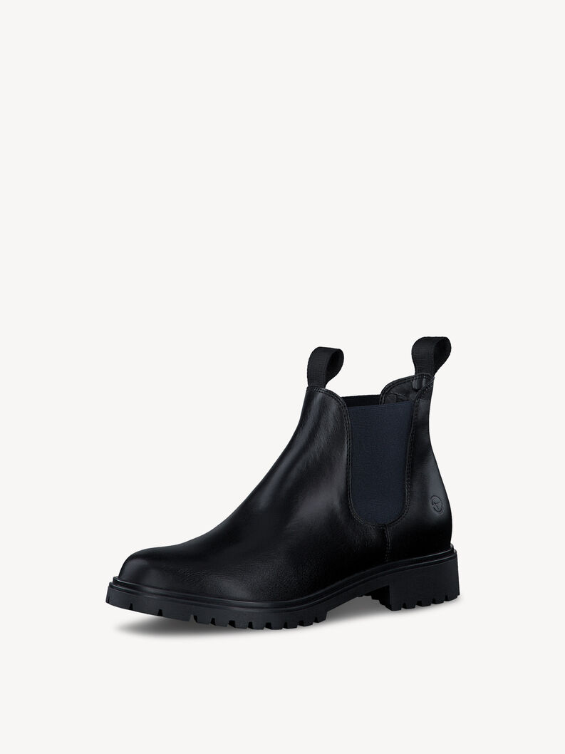 Leather Chelsea boot - black, BLACK LEA/NAVY, hi-res