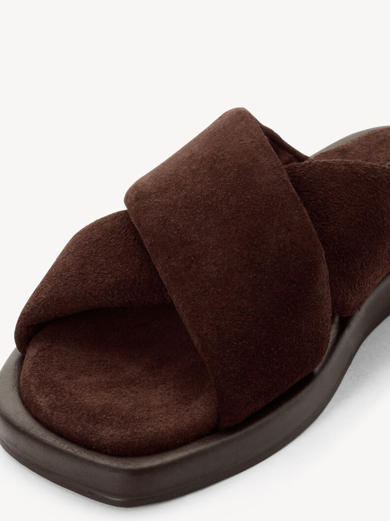Lederpantolette - braun, MOCCA SUEDE, hi-res