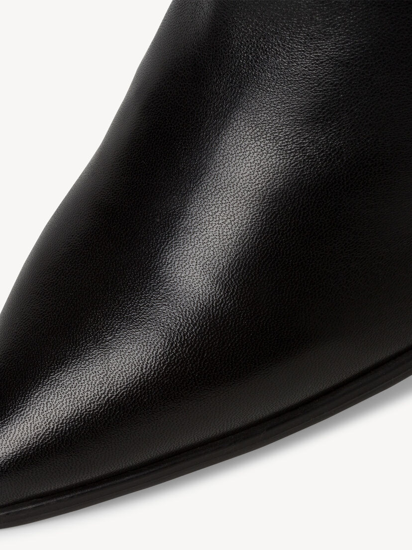 Leren Enkellaarsje - zwart, BLACK, hi-res