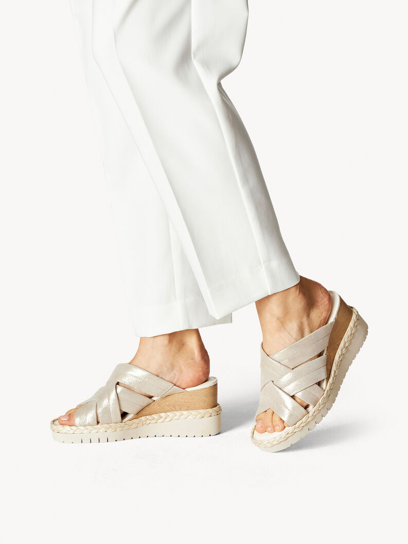 Leather Mule - white, CHAMPAGNE, hi-res
