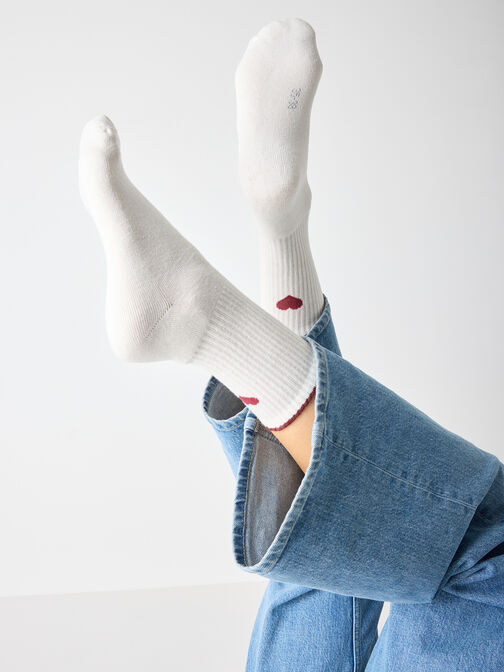 Socken 1er-Pack, offwhit/bordeaux, hi-res