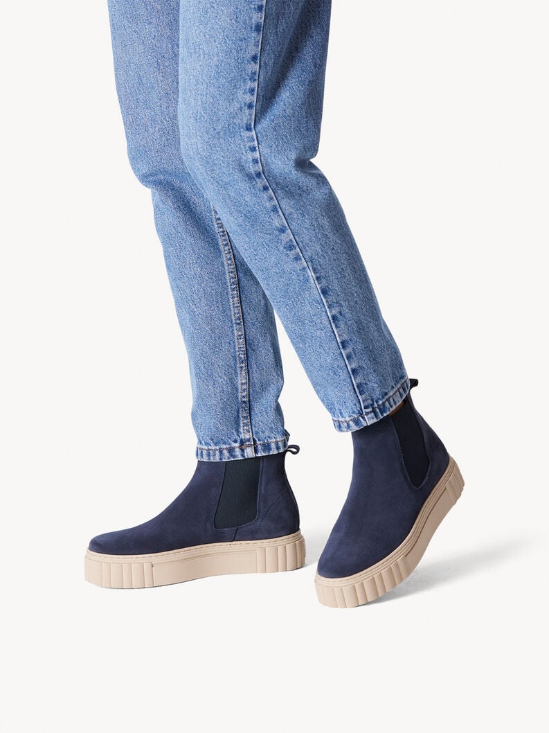 Leather Chelsea boot - blue, NAVY, hi-res