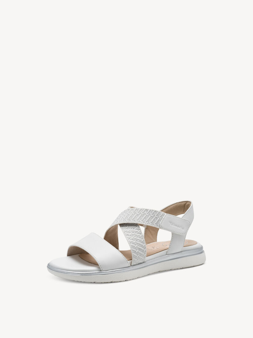 Leren Sandaal - wit, WHITE, hi-res