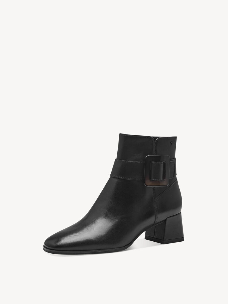 Bottine en cuir - noir, BLACK LEATHER, hi-res