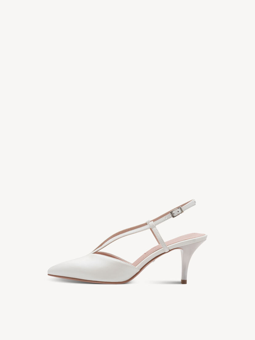 Leren Slingpumps - wit, PEARL, hi-res