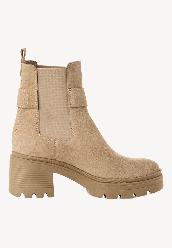 Bottine Chelsea en cuir - beige, beige, hi-res