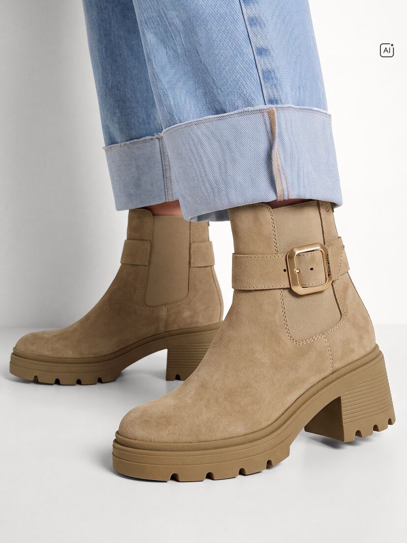 Leren Chelseaboot - beige, beige, hi-res