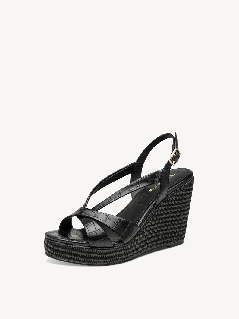 Sandalette - schwarz, BLACK CROCO, hi-res