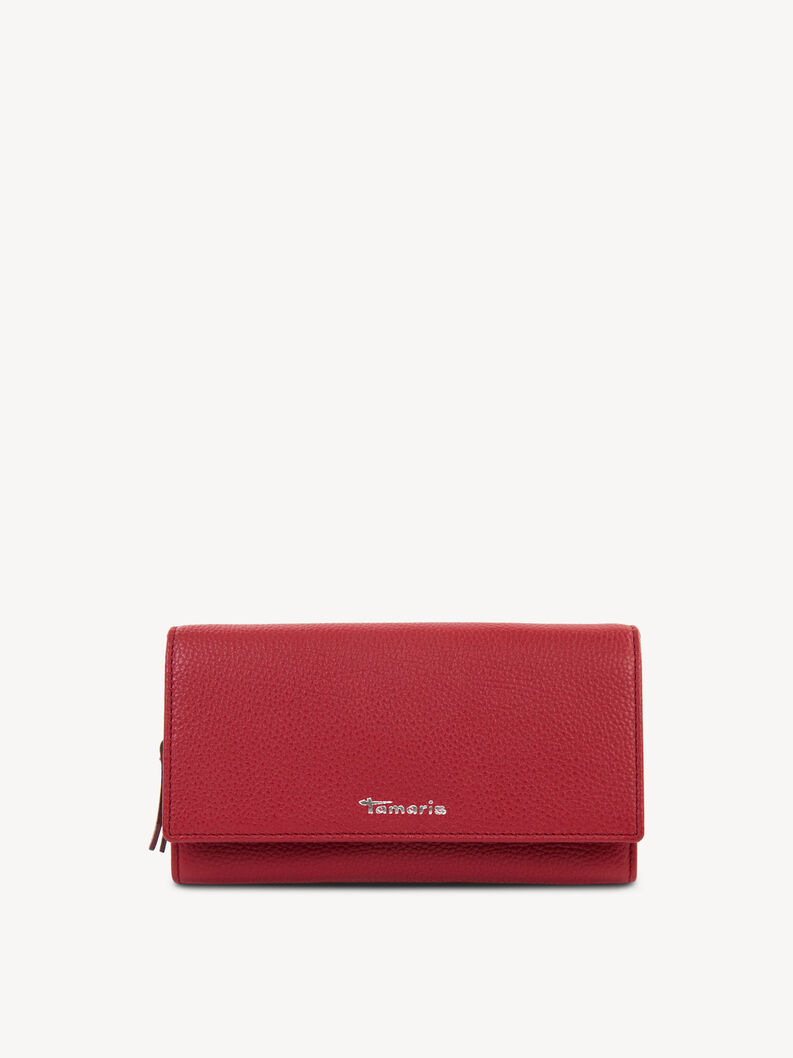 Kožené peněženka - červená, red, hi-res
