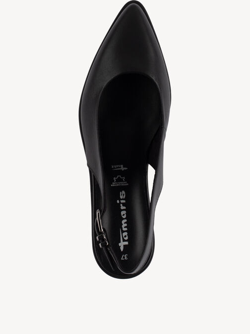 sling pumps, BLACK LEATHER, hi-res