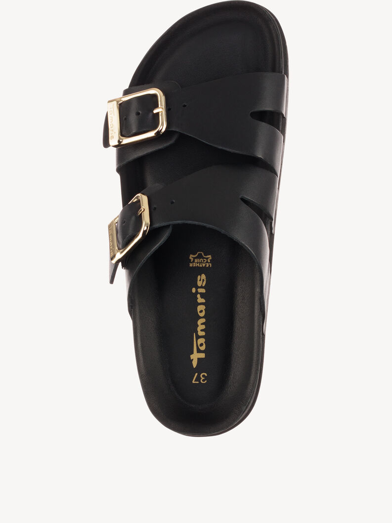 Mule en cuir - noir, BLACK LEATHER, hi-res