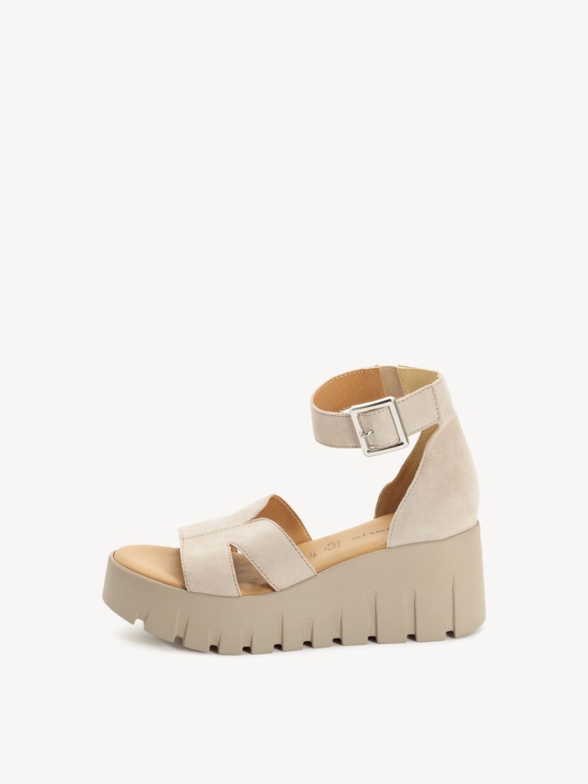 Leren Sandaaltje - beige, TAUPE, hi-res