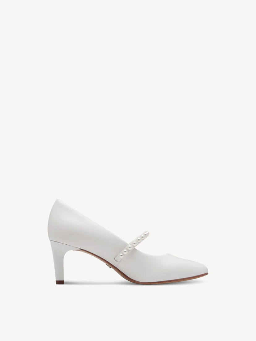 Leren Pumps - wit, WHITE, hi-res