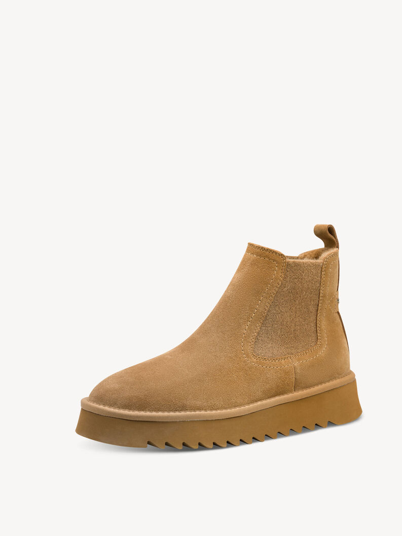 Lederstiefelette - braun Warmfutter, CAMEL, hi-res