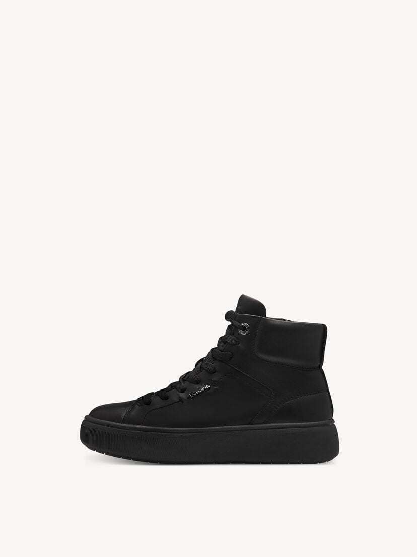 Leren Sneaker - zwart, BLACK LEATHER, hi-res