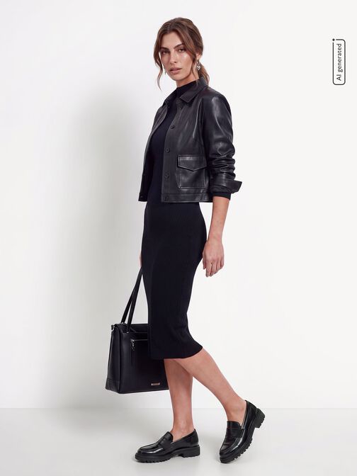 Slipper en cuir - noir, BLACK NAPPA, hi-res