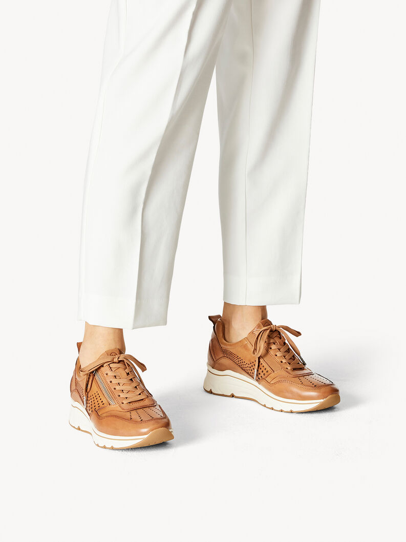 Leather Sneaker - brown, CAMEL STRUCT., hi-res