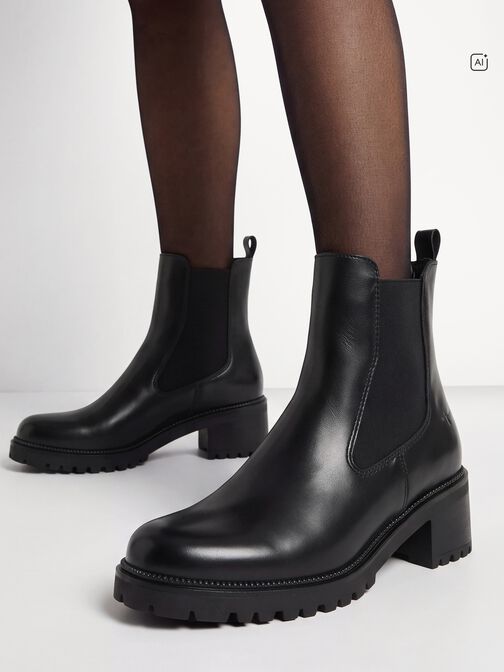 Chelsea boot, BLACK LEATHER, hi-res