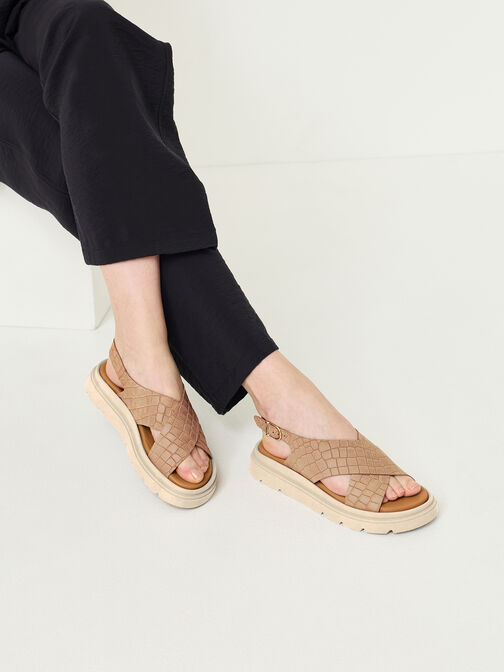 Sandaaltje, BROWN STRUCT., hi-res