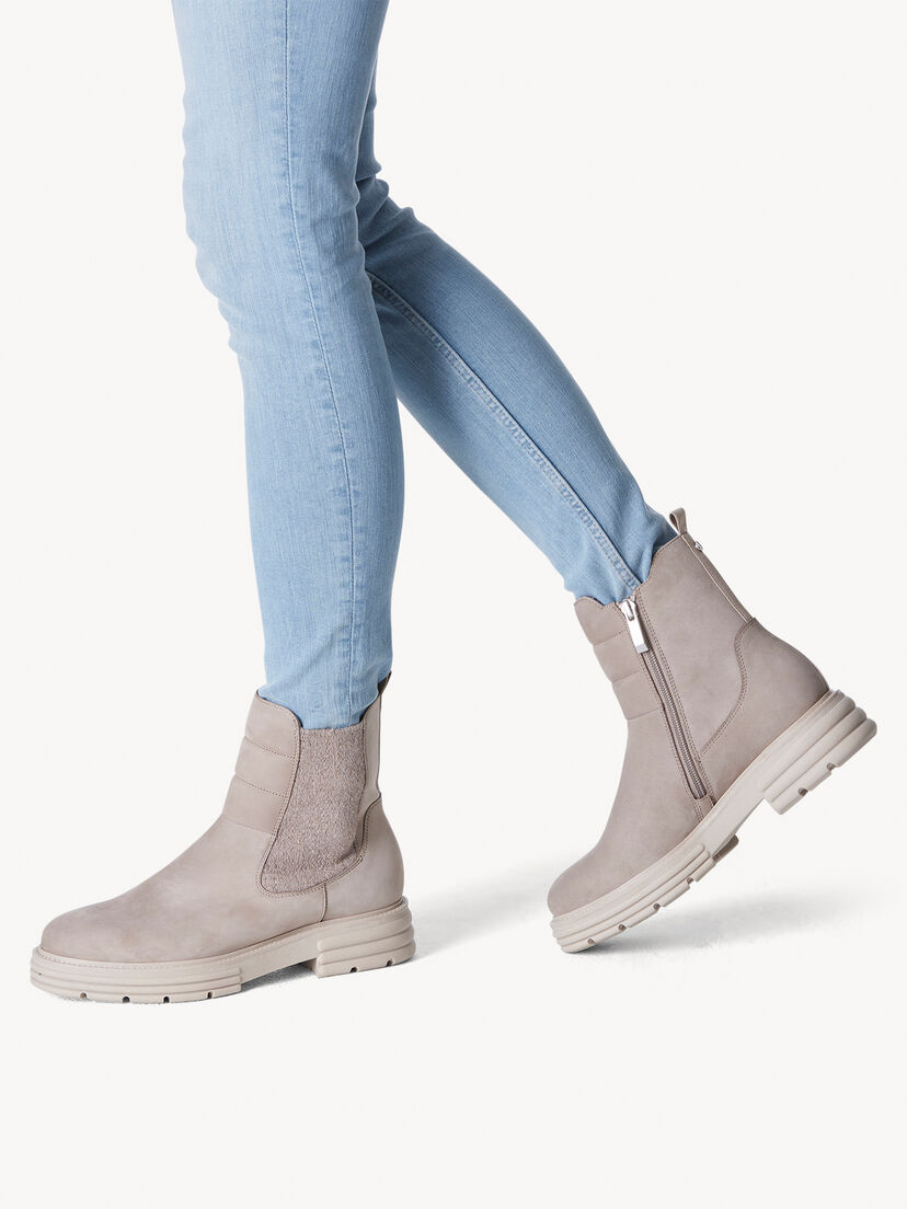Leren Chelseaboot - beige, TAUPE, hi-res
