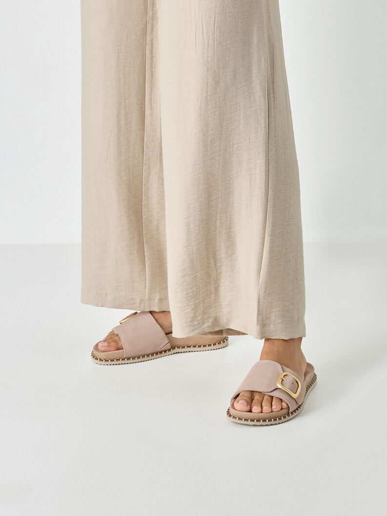 Mule en cuir - marron, BEIGE SUEDE, hi-res