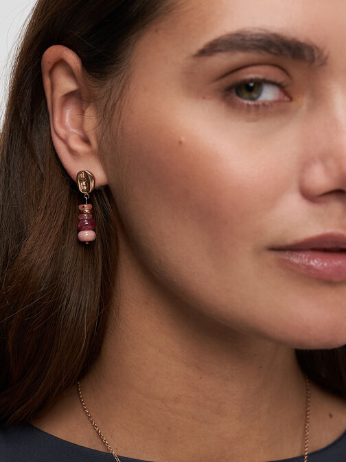 Earrings, ros&eacute;gold, hi-res