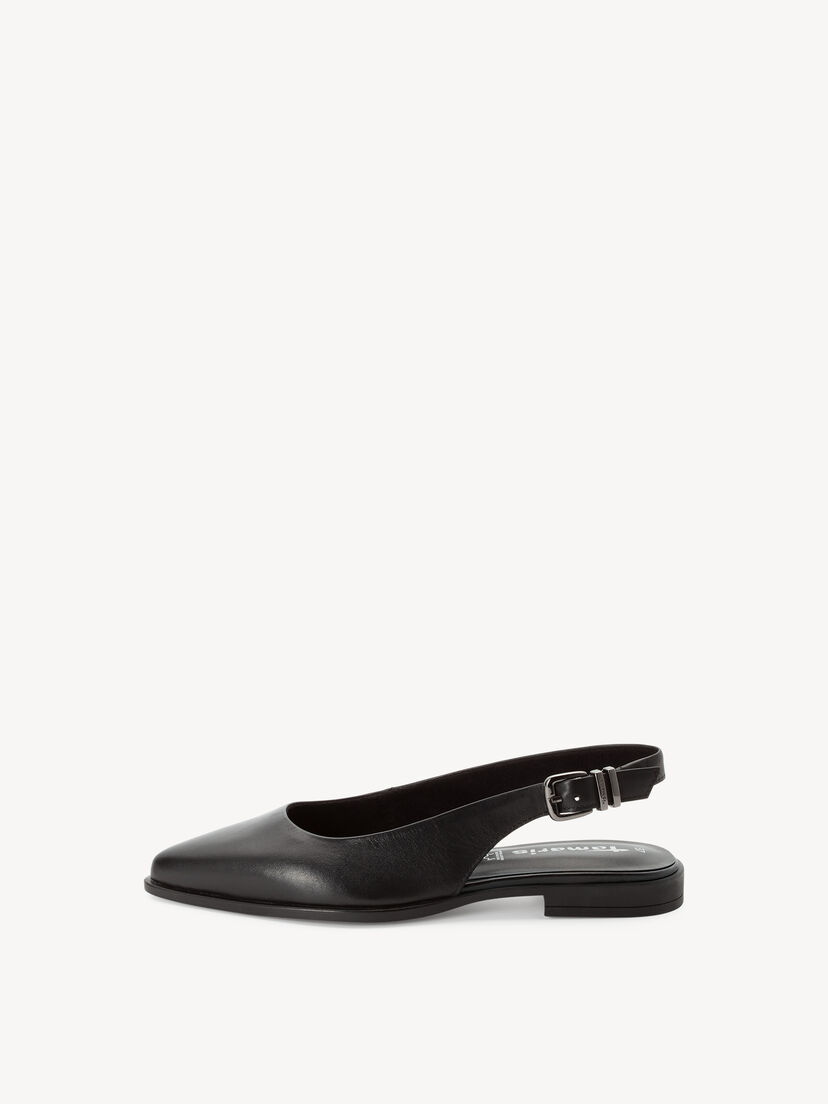 Leren Slingpumps - zwart, BLACK LEATHER, hi-res