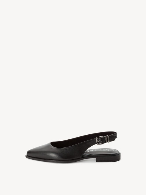 sling pumps, BLACK LEATHER, hi-res