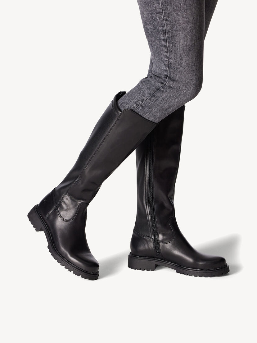 Leren Laarzen - zwart, BLACK, hi-res