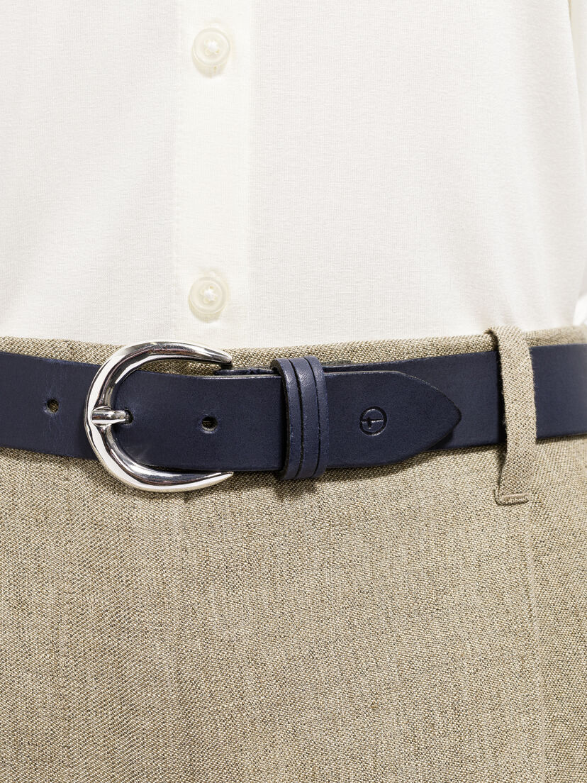 Leren Riem - blauw, nachtblau, hi-res