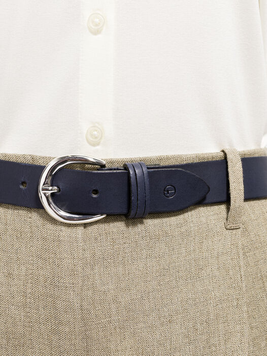 Leren riem, nachtblau, hi-res