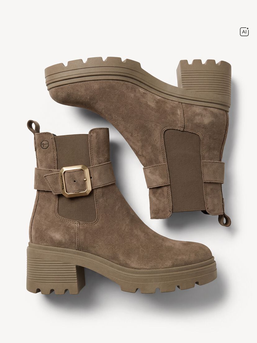 Leren Chelseaboot - beige, TAUPE, hi-res