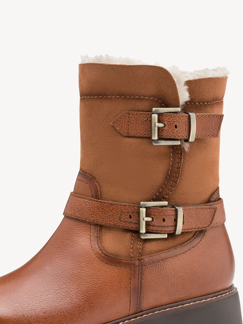 Enkellaarsje - bruin warme voering, cognac, hi-res