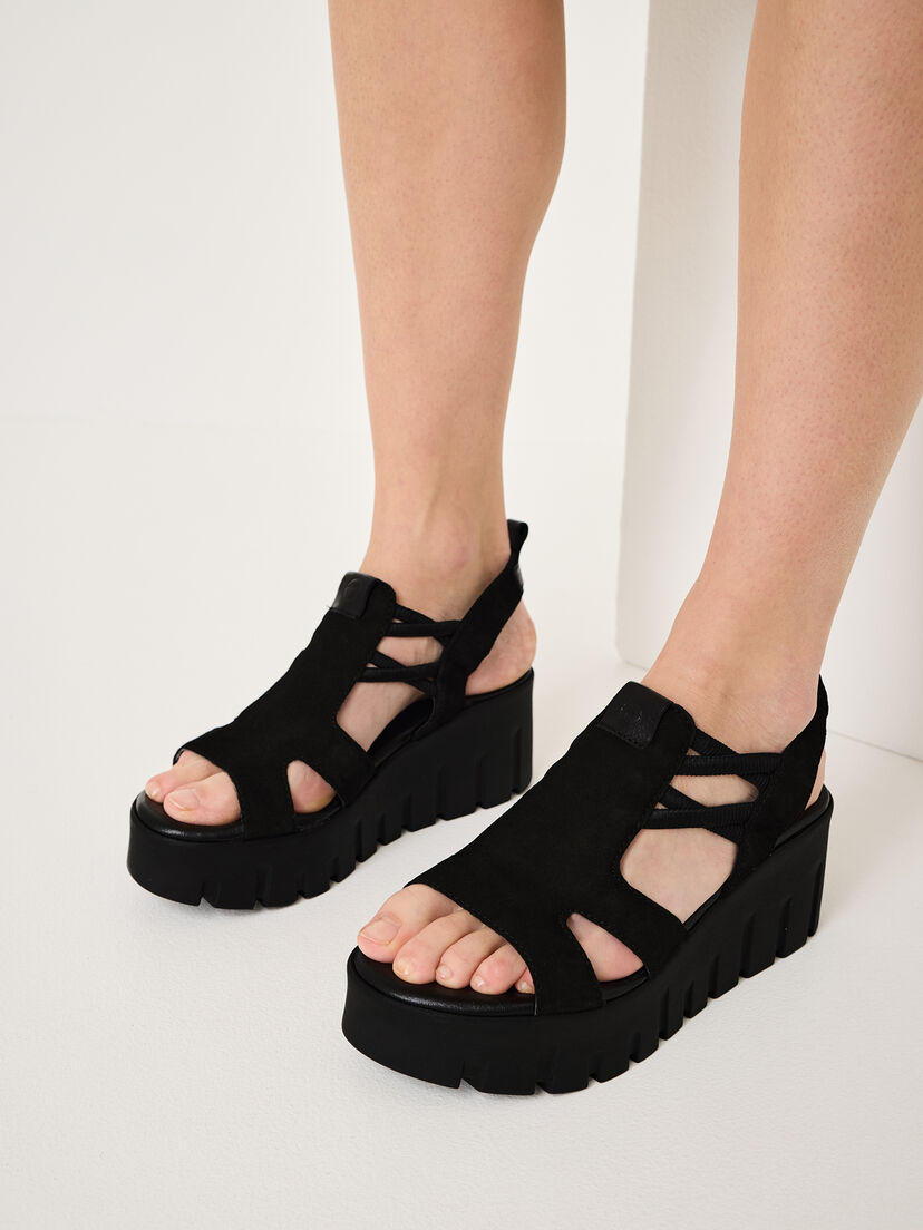 Leren Sandaaltje - zwart, BLACK, hi-res