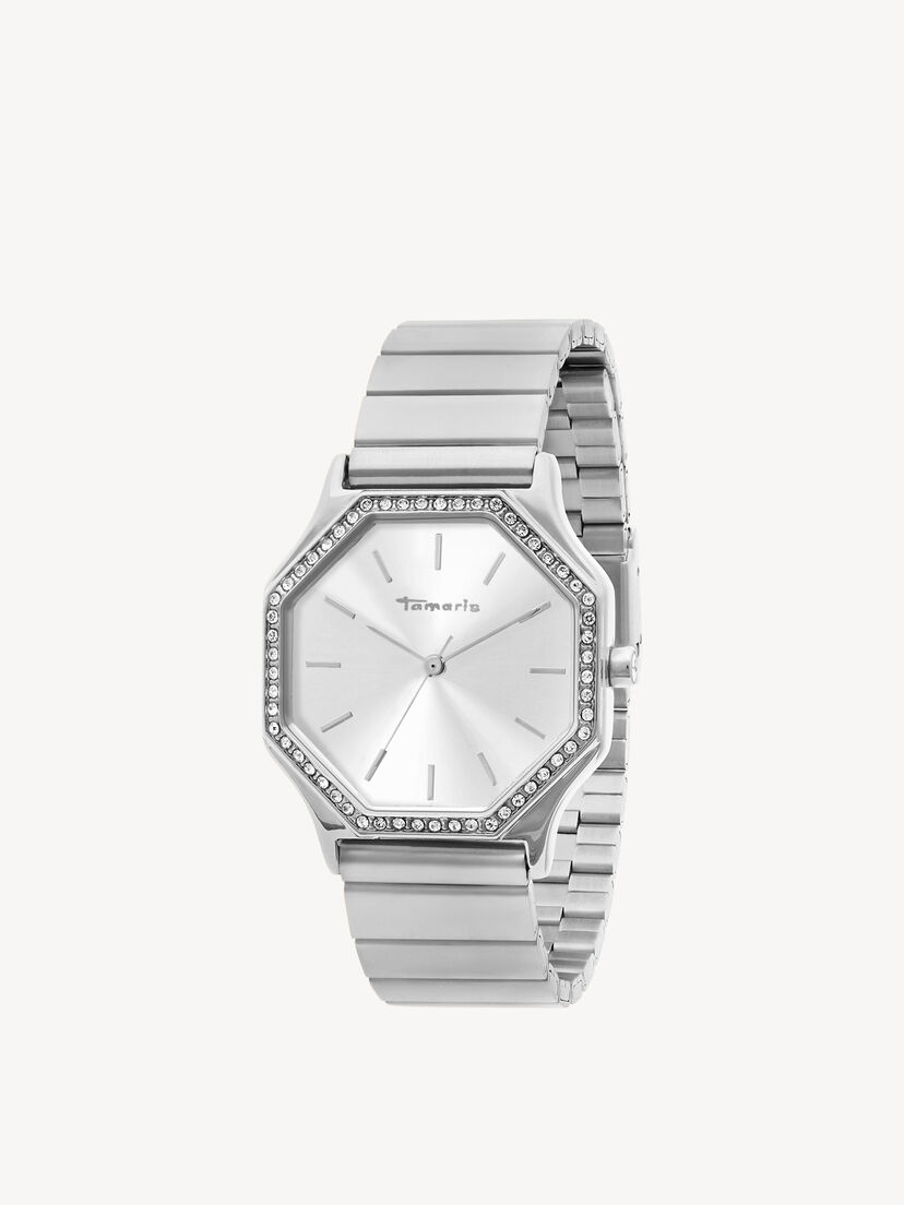 Horloge, silber-glossy wei&szlig;, hi-res