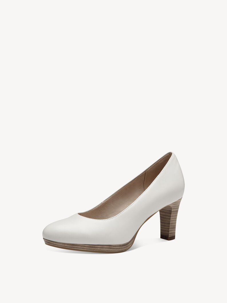 Leather Pumps - white, WHITE, hi-res